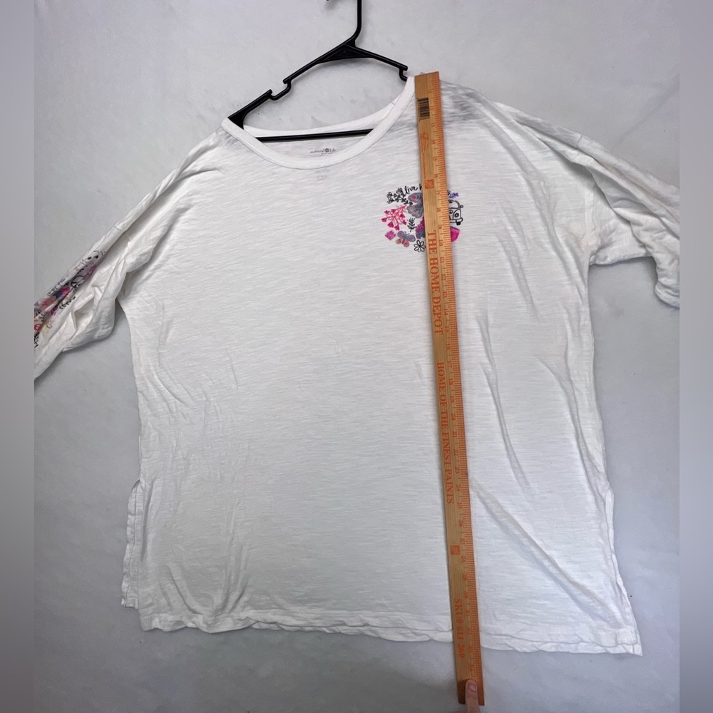 Natural Life Womens Oversized Cotton Doodle Tee Sz XXL Boho Hippie Casual - Picture 13 of 14